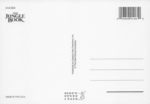 The Jungle Book, Walt Disney, Postcard by Classico San Francisco #312-004