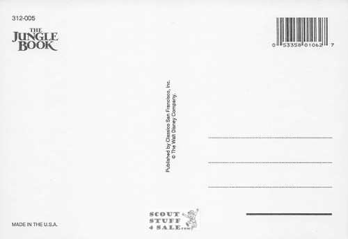 The Jungle Book, Walt Disney, Postcard by Classico San Francisco #312-005