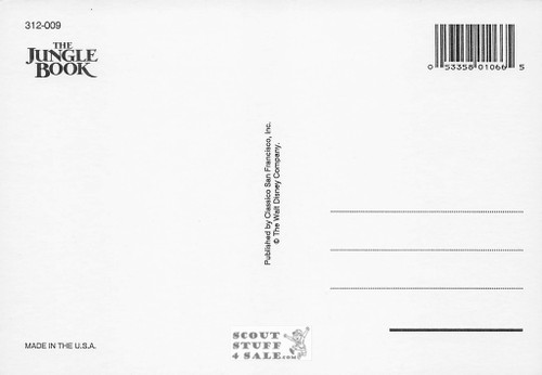 The Jungle Book, Walt Disney, Postcard by Classico San Francisco #312-009