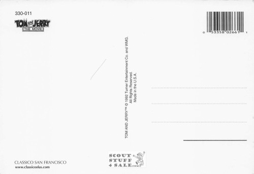 Tom & Jerry Cartoon Postcard by Classico San Francisco #330-011