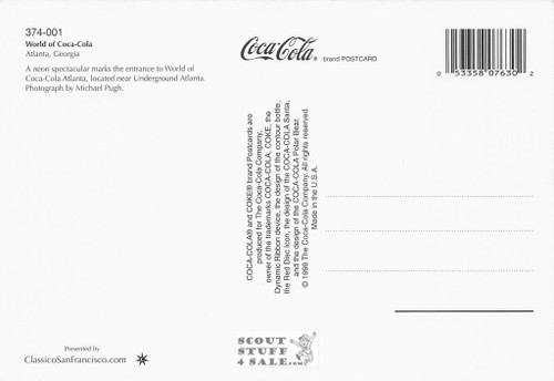 World Coca Cola Atlanta Postcard by Classico San Francisco #374-001