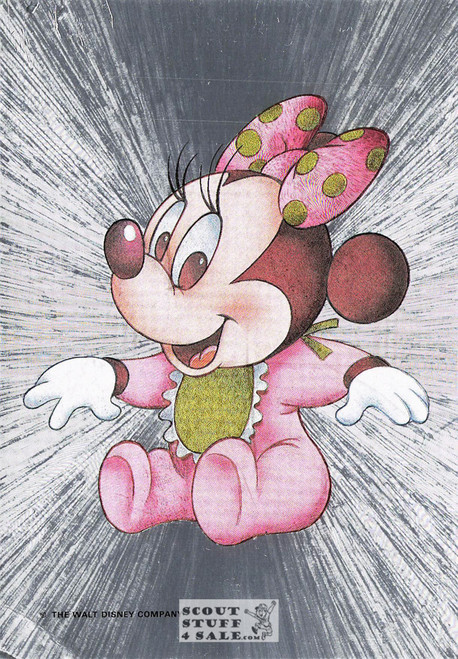 Baby Minnie Mouse Metallic Cartoon Postcard Walt Disney Classico SF #406-828