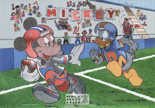 Mickey and Donald Metallic Cartoon Postcard Walt Disney by Classico SF #406-977