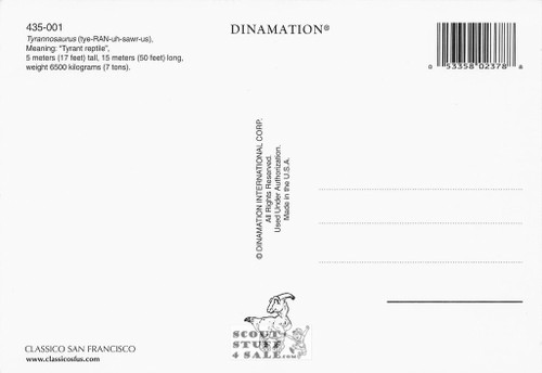 Dinamation Dinosaur Postcard by Classico San Francisco #435-001