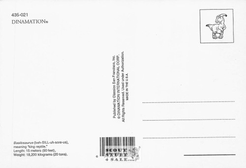 Dinamation Dinosaur Postcard by Classico San Francisco #435-021