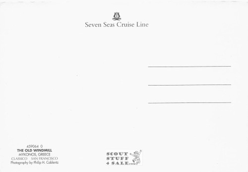 Mykonos Greece Seven Seas Cruise Lines Postcard by Classico SF #459-064