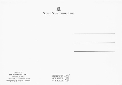 Ponte Vecchio Florence Italy Seven Seas Cruise Lines Postcard #459-070
