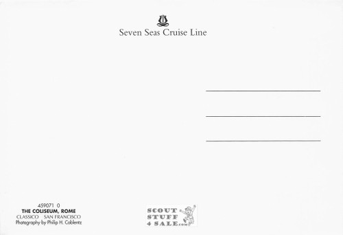 The Coliseum Rome Seven Seas Cruise Lines Postcard, Classico SF #459-071