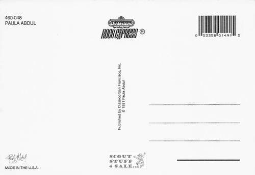 Paula Abdul Postcard by Classico San Francisco #460-048