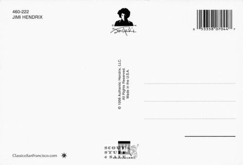 Jimi Hendrix Postcard by Classico San Francisco #460-222