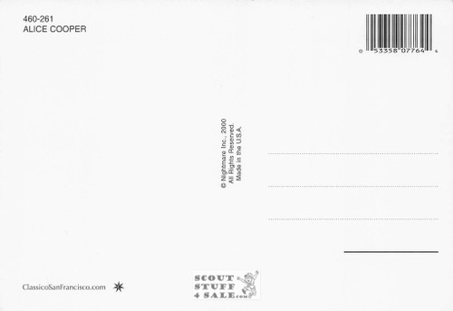 Alice Cooper Postcard by Classico San Francisco #460-261