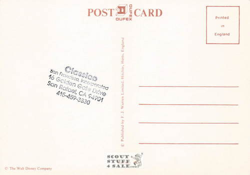 Donald Duck Disney Metallic Cartoon Postcard, Classico San Francisco #501-762