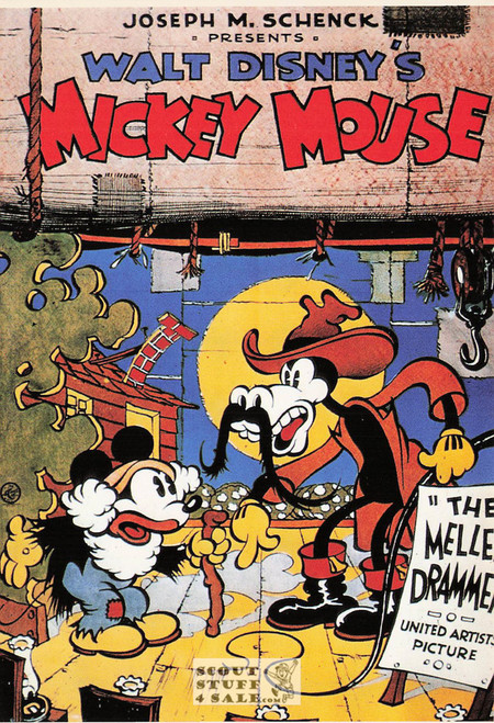 Mickey Mouse "The Meller Drammer" Disney Cartoon Postcard Classico #511-038