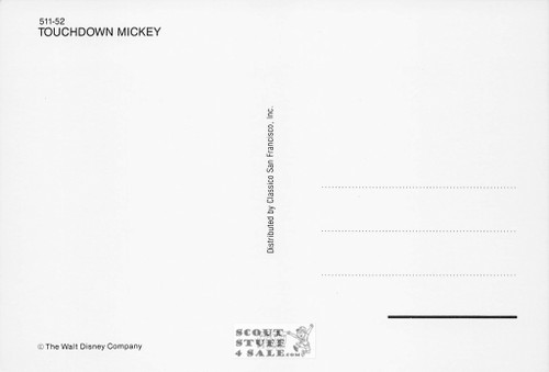 Mickey Mouse "Touchdown Mickey" Disney Cartoon Postcard Classico SF #511-052