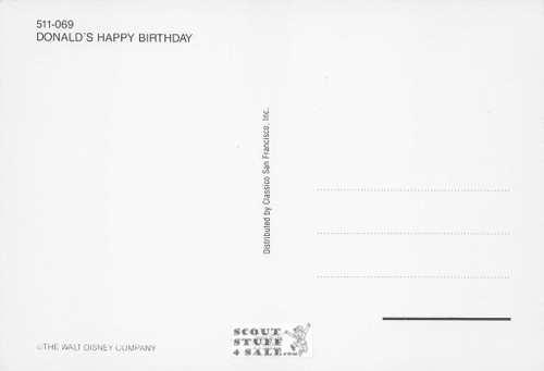 Donald Duck "Donald's Happy Birthday" Disney Cartoon Postcard Classico #511-069