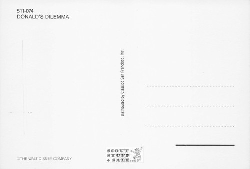 Donald Duck "Donald's Dilemma" Walt Disney Cartoon Postcard Classico #511-074