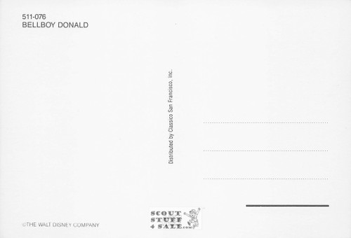 Donald Duck "Bell Boy Donald" Walt Disney Cartoon Postcard Classico SF #511-076