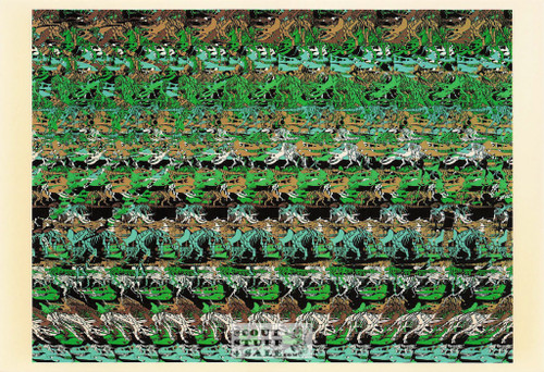 You Scratch Mine - Magic Eye 3D Optical Illusion Postcard, Classico SF #512-059