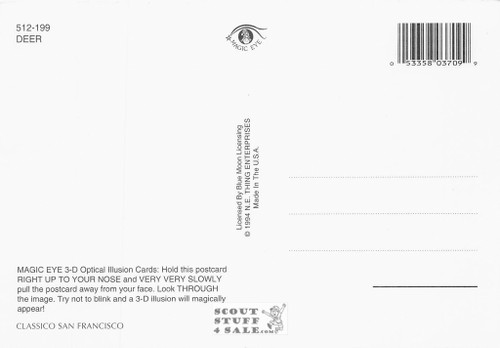 Deer - Magic Eye 3D Optical Illusion Postcard, Classico San Francisco #512-199