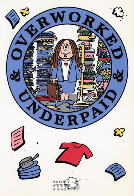 Overworked 7 Underpaid Cathy Cartoon Postcard, Classico San Francisco #524-002