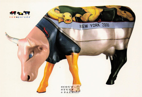 Cow Gone Fishin' Postcard, Cow Parade, Classico SF #543-047