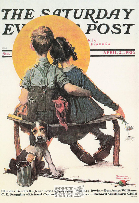 FIRST LOVE, Norman Rockwell Artwork Postcard, Sat Evening Post, #611-013