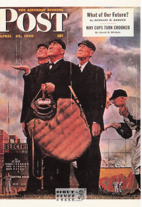 BOTTOM OF THE SIXTH, Norman Rockwell Artwork Postcard, Sat Eve Post, #611-017