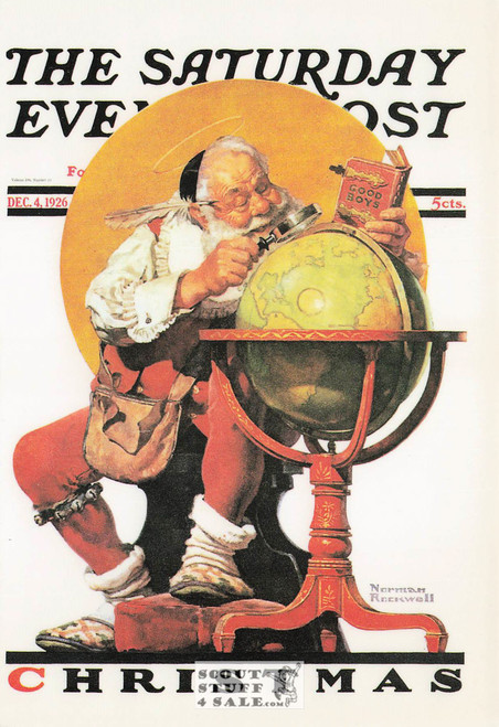 SANTA, Norman Rockwell Artwork Postcard, Saturday Evening Post, #611-032