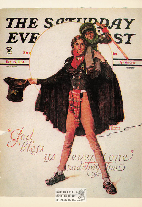 TINY TIM, Norman Rockwell Artwork Postcard, Saturday Evening Post, #611-039