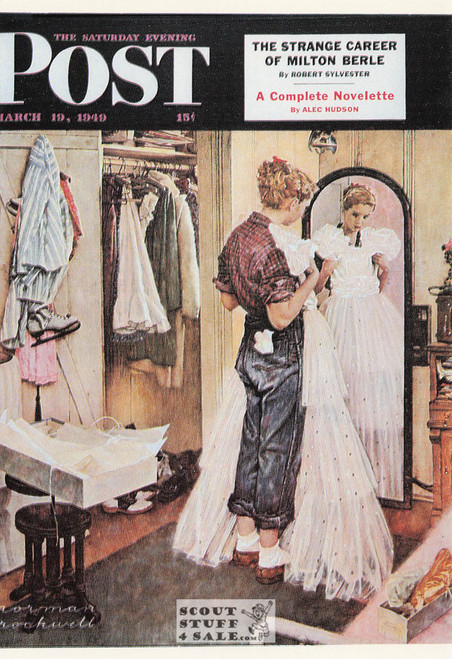 THE PROM DRESS, Norman Rockwell Artwork Postcard, Sat Eve Post, #611-069