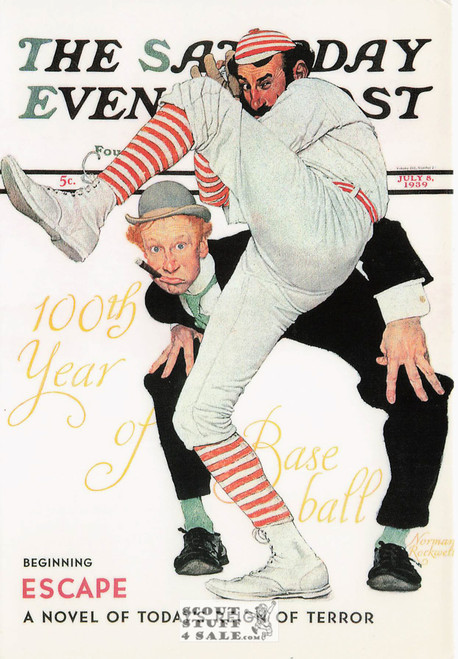 100 YEARS OF BASEBALL, Norman Rockwell Artwork Postcard, Sat Eve Post, #611-092