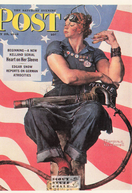 ROSIE THE RIVETER, Norman Rockwell Artwork Postcard, Sat Eve Post, #611-096