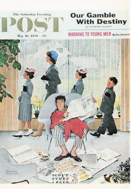 EASTER MORNING, Norman Rockwell Artwork Postcard, Sat Eve Post, #611-110