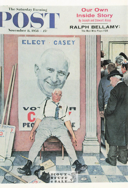 VOTE FOR CASEY, Norman Rockwell Artwork Postcard, Sat Eve Post, #611-111