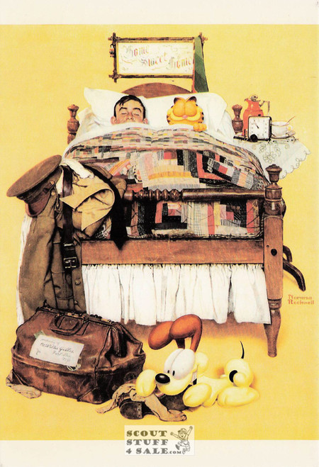 GARFIELD VISITS NORMAN ROCKWELL-FURLOUGH Art Postcard, #611-210