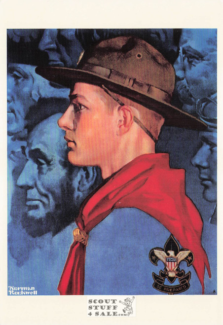 SPIRIT OF AMERICA, Norman Rockwell Postcard, Boy Scouts America, #611-219