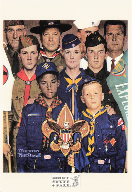 MANPOWER BOYPOWER, Norman Rockwell Artwork Postcard, Boy Scouts, #611-221
