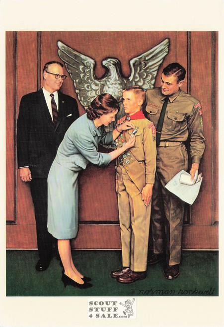 A GREAT MOMENT, Norman Rockwell Postcard, Boy Scouts America, #611-223