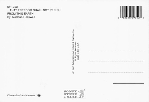 THAT FREEDOM SHALL NOT PERISH..., Norman Rockwell Art Postcard, #611-253