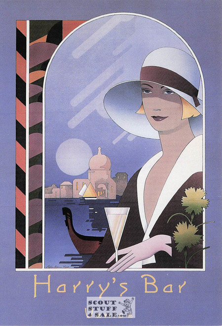 Harry's Bar Venice, Stephen Hines Hall Artwork Postcard, Classico SF #621-017