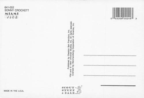 Miami Vice Television Program Postcard, Classico San Francisco #641-002