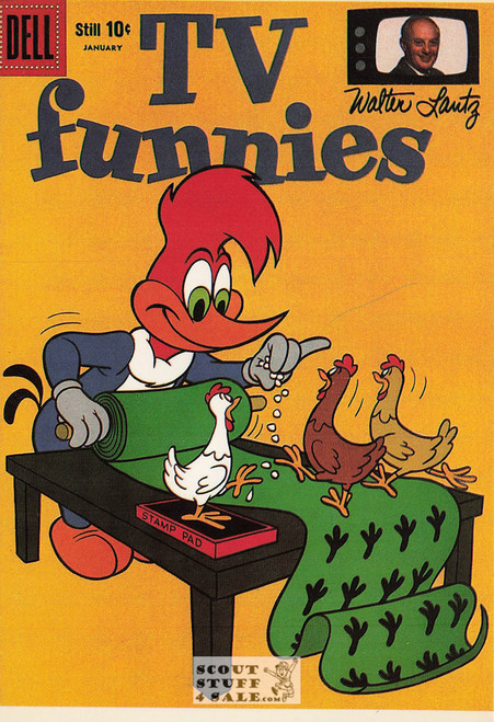 Jan 1959 TV Funnies Woody Woodpecker Comic Book Cover Postcard, #643-007