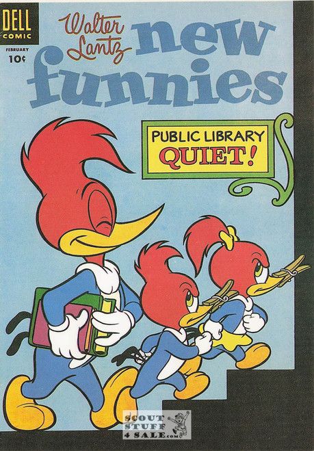Feb 1955 New Funnies Woody Woodpecker Comic Book Cover Postcard, #643-009