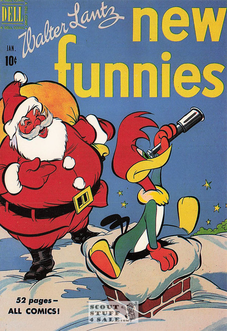 Jan 1951 New Funnies Woody Woodpecker Comic Book Cover Postcard, #643-011