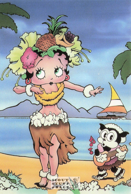 Hula Boop, Betty Boop Cartoon Postcard, Classico San Francisco #661-035