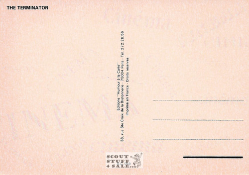 The Terminator Movie French Postcard, Schwarzenegger, Editions Nugeron #AC119