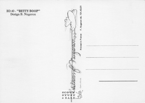 Betty Boop French Comic Postcard, Editions Nugeron #BD40