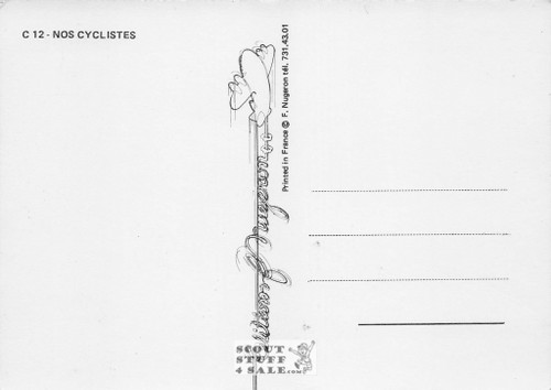 Vintage French People on Bicycle Postcard, Editions Nugeron #C12