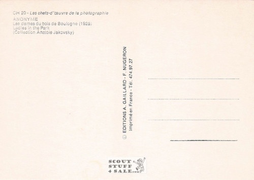 Nude in the Park Photography (1925) French Postcard, Editions Nugeron #CH20