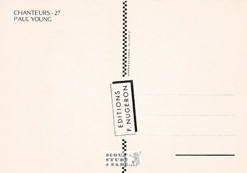 Paul Young French Postcard, Singers Series, Editions Nugeron #CHANTEURS27